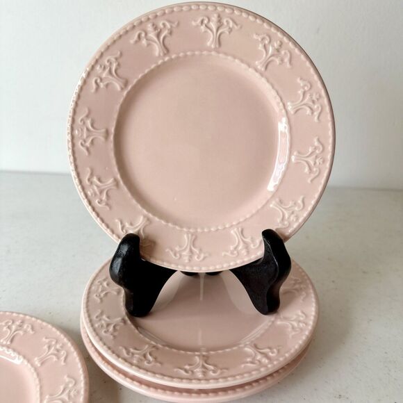 Set Of 4 JCPenney Home Collection 6 1/8” Appetizer Bread Plates Pink - Picture 2 of 9